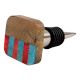 Square Striped Wooden Wine Stopper (Pack Of One Piece)